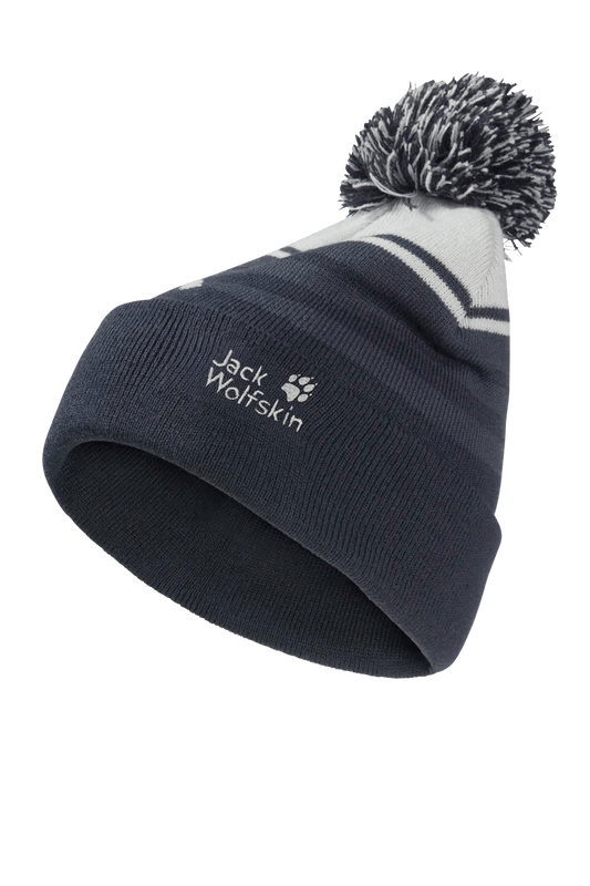 Jack Wolfskin STRIPY POMPOM BEANIE K - Headwear at PeakStyle