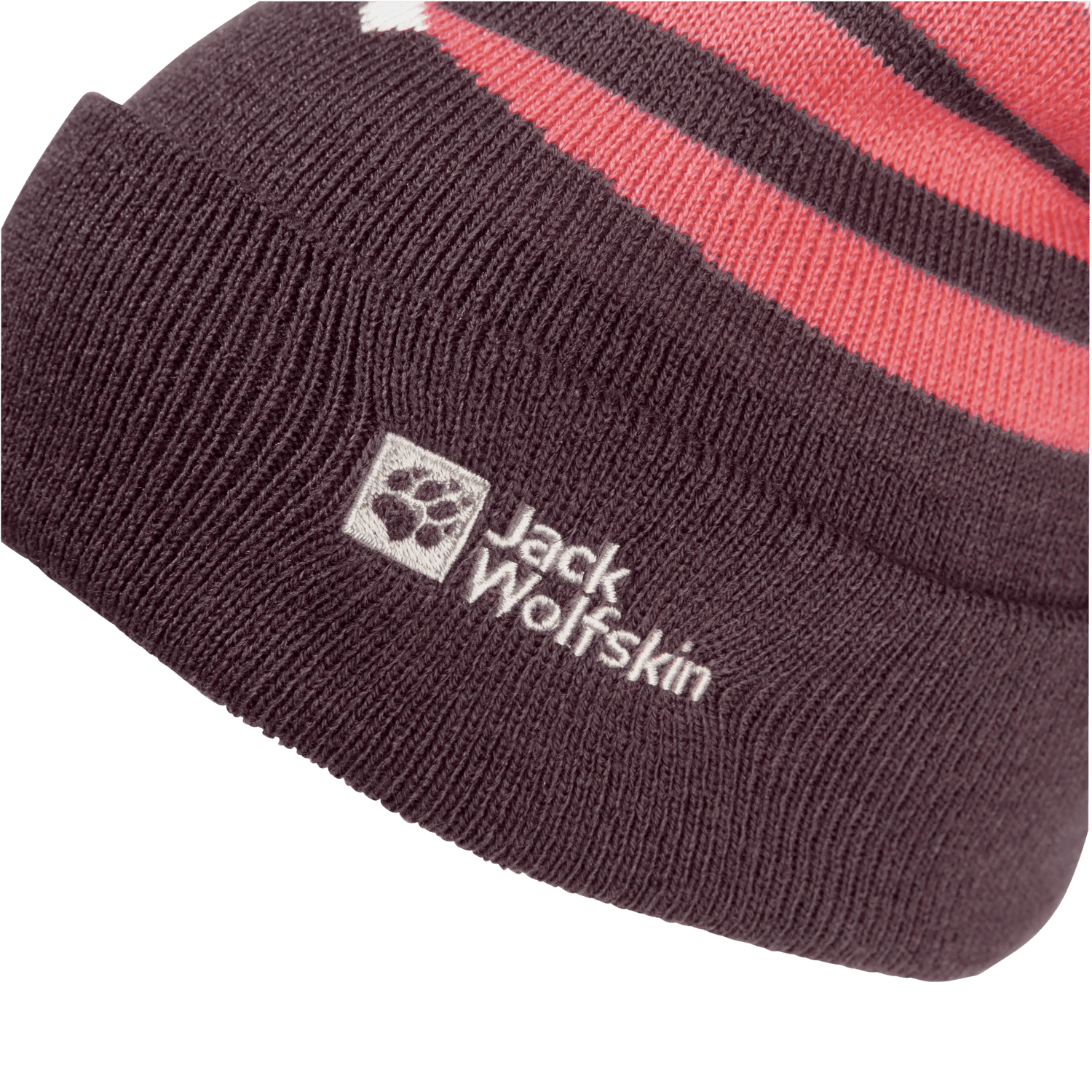 Jack Wolfskin STRIPY POMPOM BEANIE K - Headwear at PeakStyle