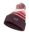 Jack Wolfskin STRIPY POMPOM BEANIE K - Headwear at PeakStyle