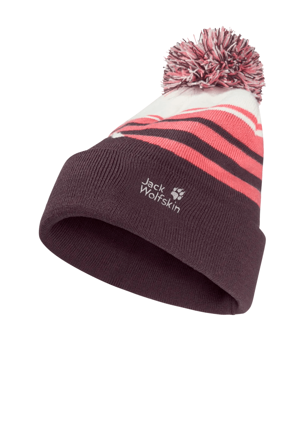 Jack Wolfskin STRIPY POMPOM BEANIE K - Headwear at PeakStyle