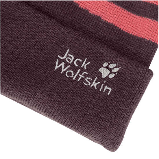 Jack Wolfskin STRIPY POMPOM BEANIE K - Headwear at PeakStyle