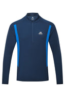 Mountain Equipment M IGNIS LS ZIP TEE - Admiral - Atlantic S Kurzarmshirts - PeakStyle