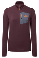 Mountain Equipment W LUMIKO ZIP T - Raisin - Ombre XS - 8 Midlayer - PeakStyle