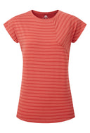Mountain Equipment W SILHOUETTE TEE - Rosewood Stripe - Rosewood XS - 8 Oberbekleidung - PeakStyle