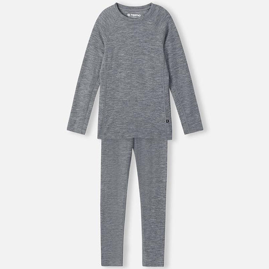 Reima Kinsei Merino-Lyocell Performance Underwear Set for Kids - Melange Gray