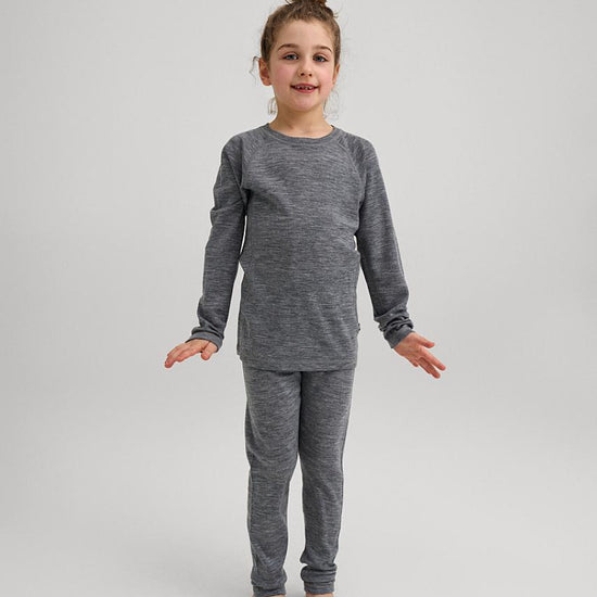 Reima Kinsei Merino-Lyocell Functional Underwear Set for Kids - Melange Gray - View 10