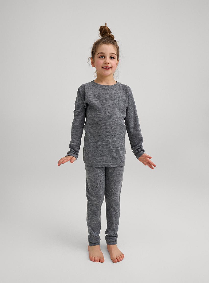 Reima Kinsei Merino-Lyocell Functional Underwear Set for Kids - Melange Gray - View 10