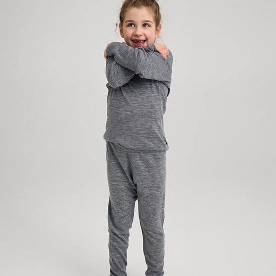 Reima Kinsei Merino-Lyocell Performance Underwear Set for Kids - Melange Gray - View 11