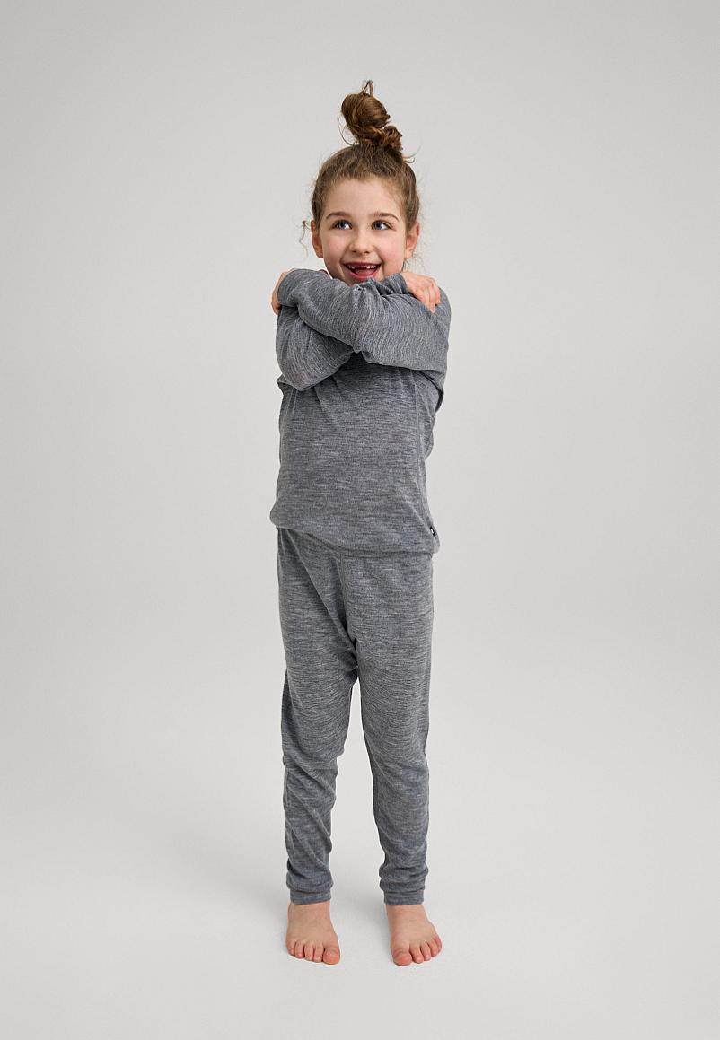 Reima Kinsei Merino-Lyocell Performance Underwear Set for Kids - Melange Gray - View 11