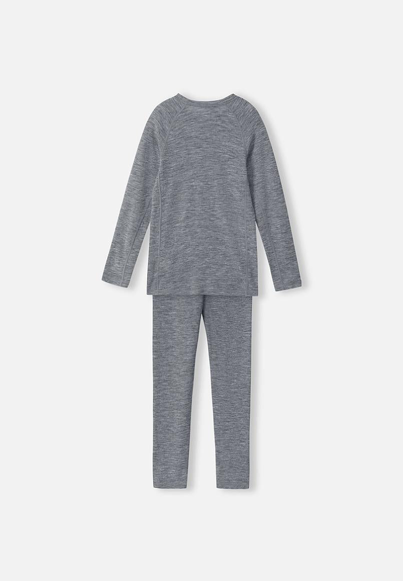 Reima Kinsei Merino-Lyocell Performance Underwear Set for Kids - Melange Gray - View 2