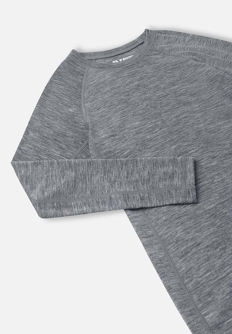 Reima Kinsei Merino-Lyocell Performance Underwear Set for Kids - Melange Gray - View 5