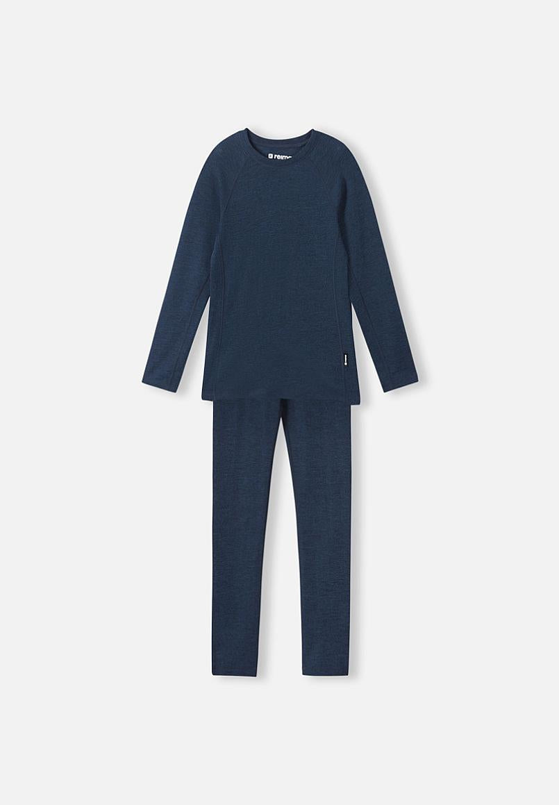 Reima Kinsei Merino-Lyocell Performance Underwear Set for Kids - Navy