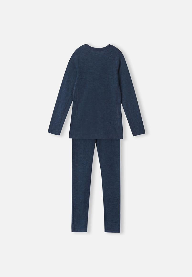 Reima Kinsei Merino-Lyocell Performance Underwear Set for Kids - Navy - View 2