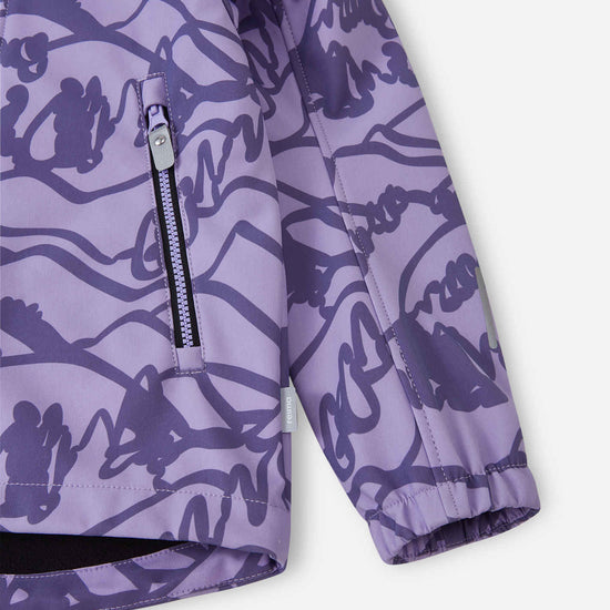Reima Aitoo softshelljas voor kinderen in Blooming Lilac – detailfoto
