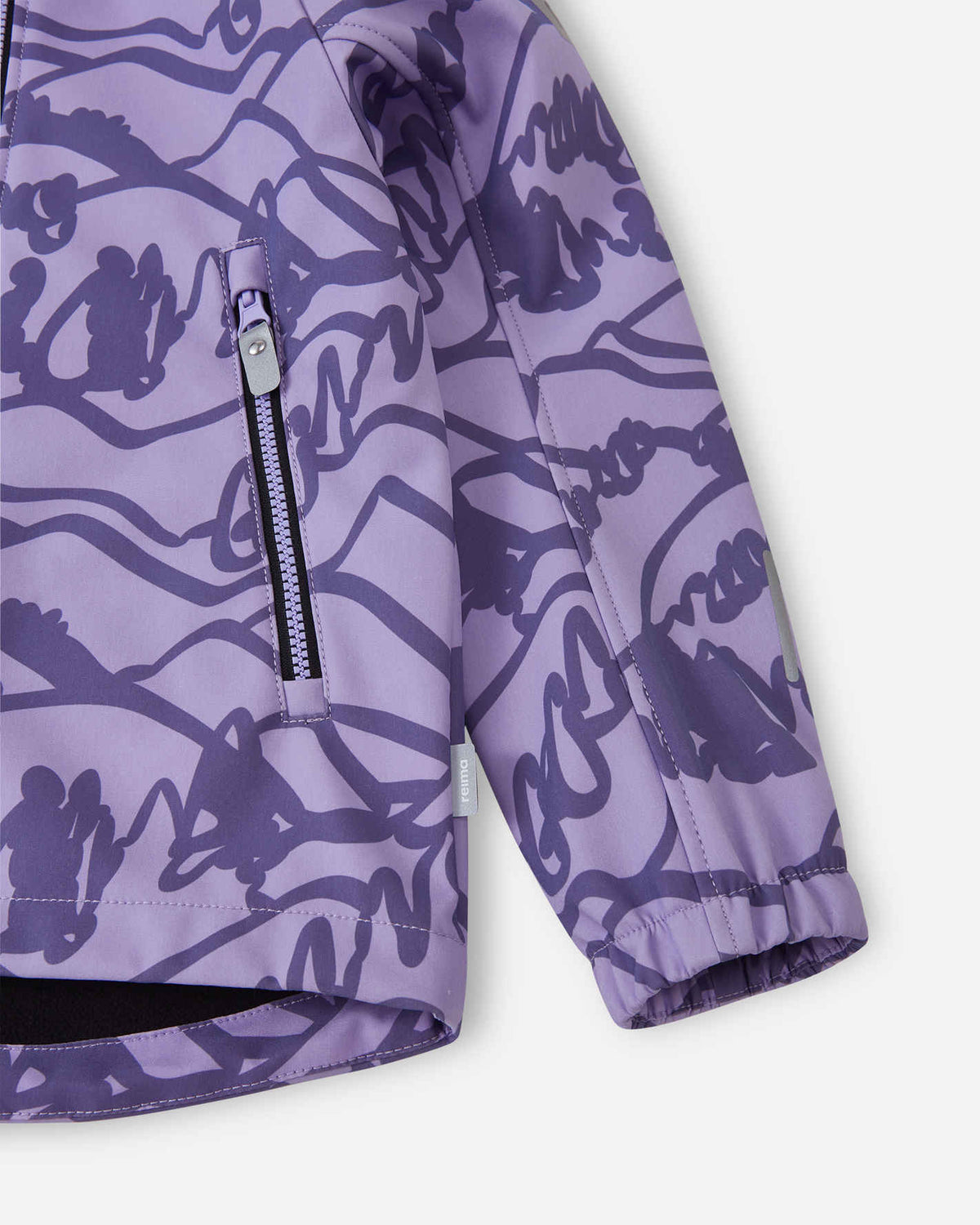 Reima Aitoo softshelljas voor kinderen in Blooming Lilac – detailfoto