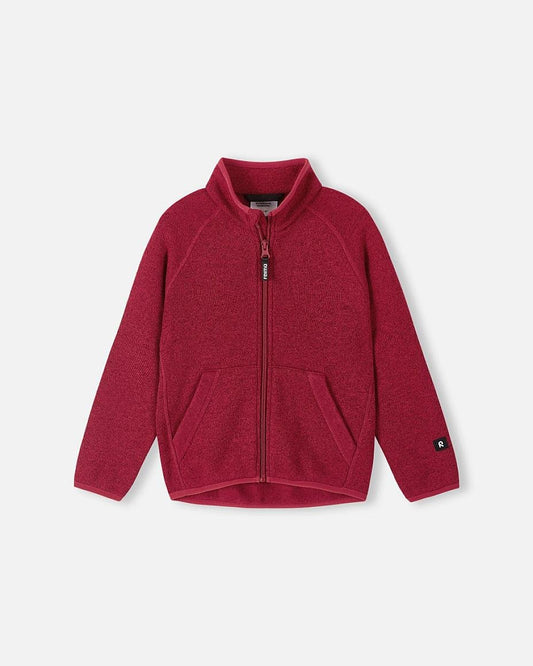 Reima Hopper Kids' Fleece Jacket, Cranberry—Front View