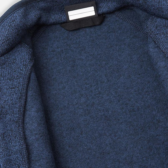 Reima Hopper Fleece Jacket for Kids, Jeans Blue—Close-up of the Collar