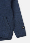 Reima Hopper Fleece Jacket for Kids, Jeans Blue, Close-up of Logo