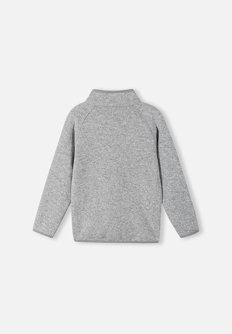 Reima Hopper Kids' Fleece Jacket, Melange Gray (Back View)