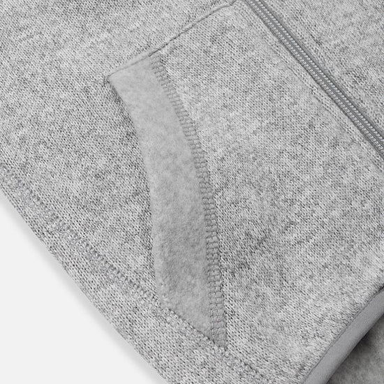 Reima Hopper Fleece Jacket for Kids, Melange Gray – Close-up of the Zipper