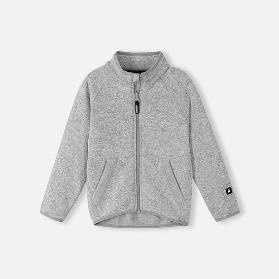 Reima Hopper Fleece Jacket for Kids, Melange Gray, Front View