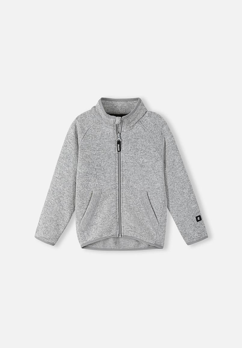 Reima Hopper Fleece Jacket for Kids, Melange Gray, Front View