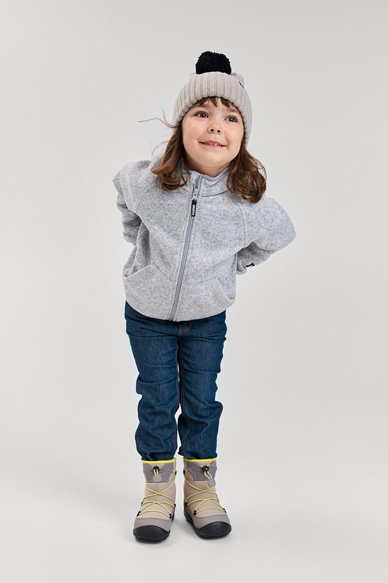 Reima Hopper Fleece Jacket for Kids, Melange Gray – Close-up of the Hem