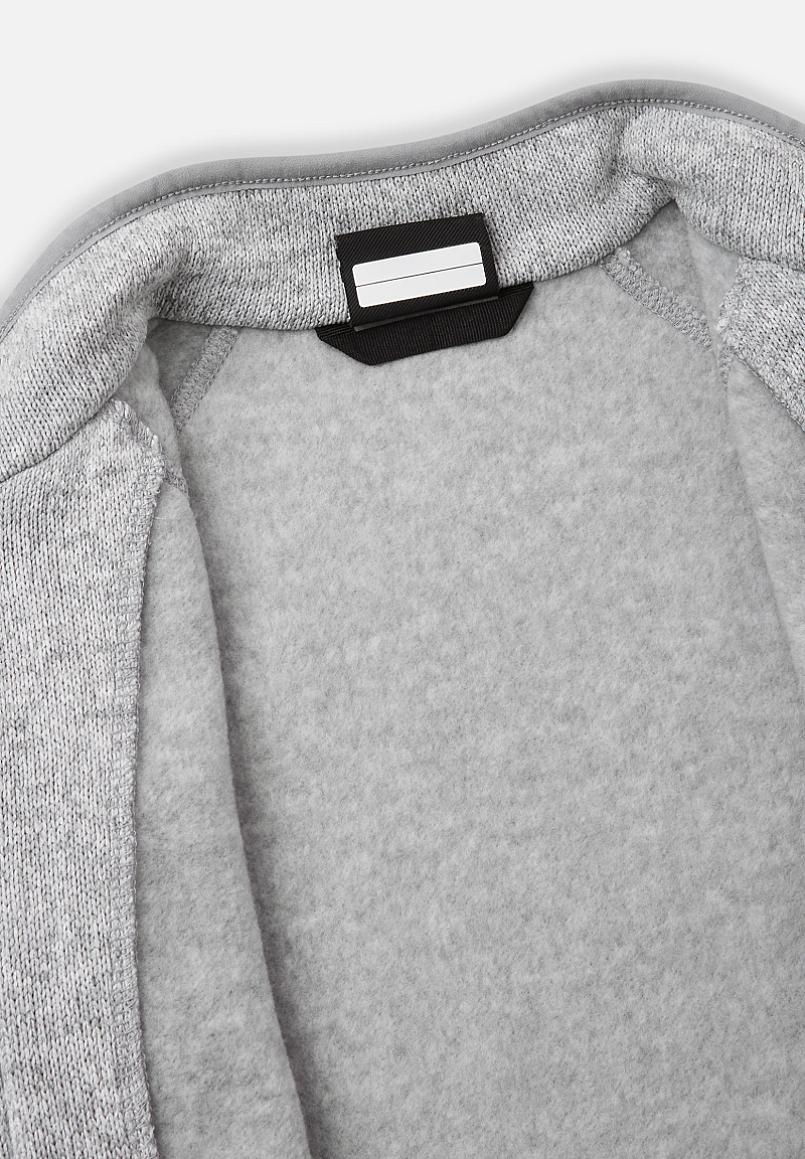 Reima Hopper Fleece Jacket for Kids, Melange Gray - Close-up of the Collar