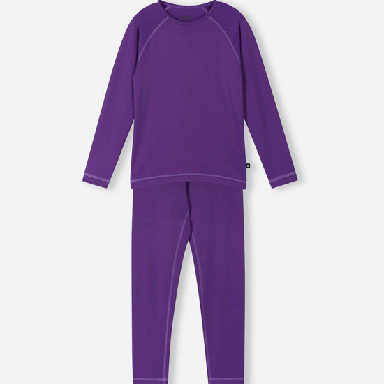 Conjunto de ropa interior técnica Reima Lampo Seawool para niños – Plum Purple