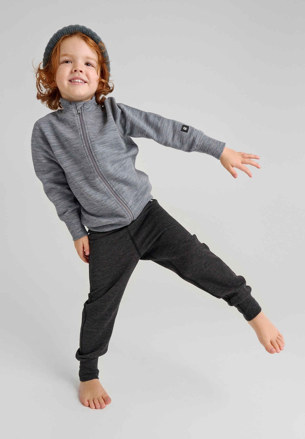 Reima Misam Merino Wool Pants for Kids – Black Melange – View 6