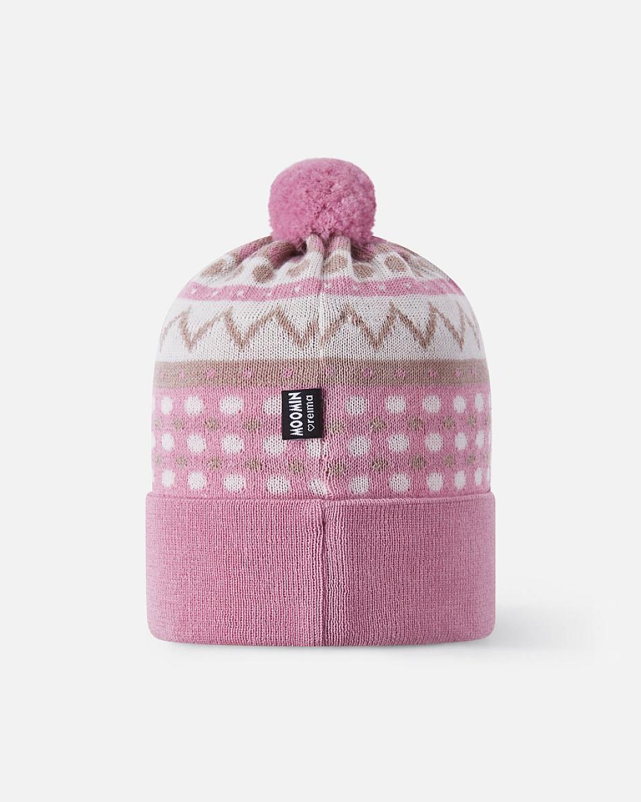 Gorro Reima Moomin Flinga para bebés, gris y rosa – Vista lateral de la foto de producto