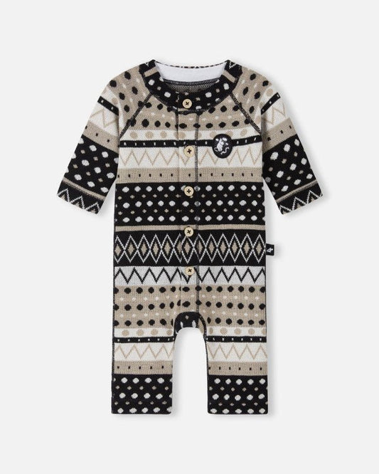 Combinaison en laine Reima Moomin Mysig pour bébé, noire – Photo de présentation (face avant)