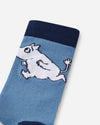 Calcetines de lana Reima Moomin Randig para niños, color Blue Ocean – Foto del producto 2