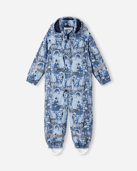 Combinaison de pluie Reima Moomin Rapakko pour enfants, couleur Airy Blue – Photo de présentation (face avant)
