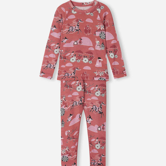 Ensemble de sous-vêtements fonctionnels Reima Moomin Trivsam pour tout-petits, couleur Rose Blush – Photo de présentation (face avant)