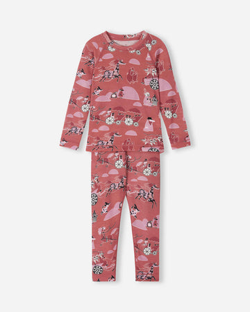 Ensemble de sous-vêtements fonctionnels Reima Moomin Trivsam pour tout-petits, couleur Rose Blush – Photo de présentation (face avant)