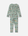 Ensemble de sous-vêtements fonctionnels Reima Moomin Trivsam pour tout-petits, couleur Airy Green – Photo du dos du produit