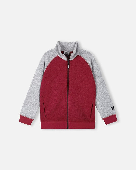 Chaqueta polar Reima Neulomus para niños, color arándano – Foto de producto (vista frontal)