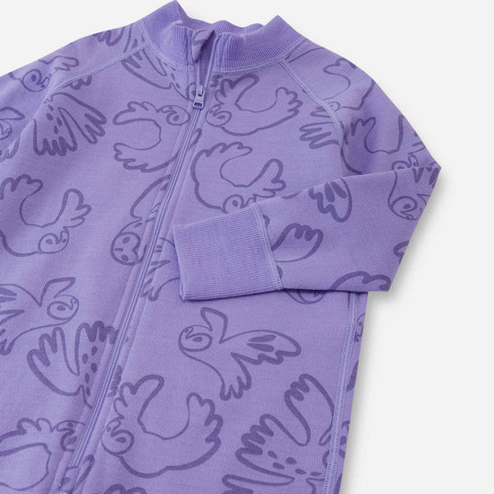 Combinaison en laine mérinos Reima Parvin pour enfants – Blooming Lilac