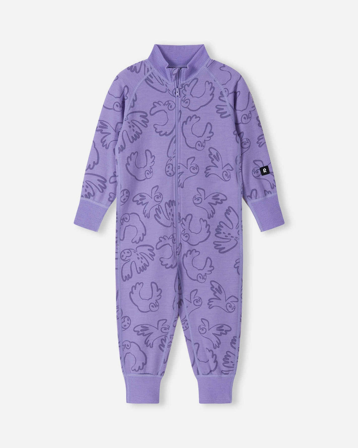 Combinaison en laine mérinos Reima Parvin pour enfants – Blooming Lilac
