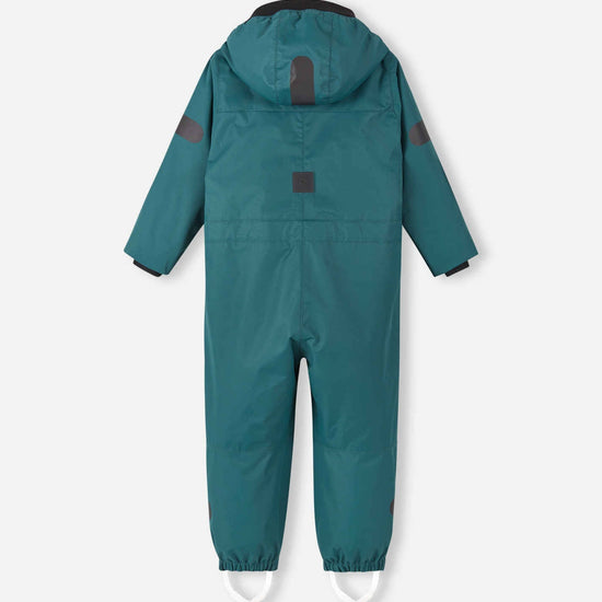 Reima Sevetti ReimaTec Transition Onesie for Kids, Dark Teal – Back View (Packshot)