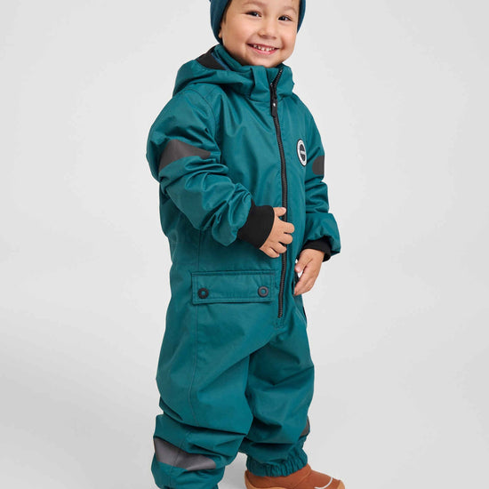 Reima Sevetti ReimaTec Transition Overall for Kids, Dark Teal – Studio Shot