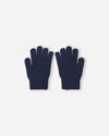 Guantes de merino con dedos Reima Sormin para niños, color azul marino – Foto del producto (parte trasera)