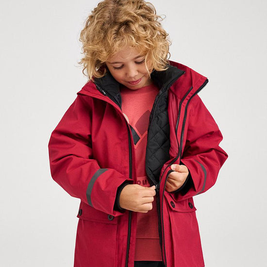 Giacca invernale 3 in 1 Reima Syddi ReimaTec per bambini, colore Cranberry – Foto in studio 3 in 1