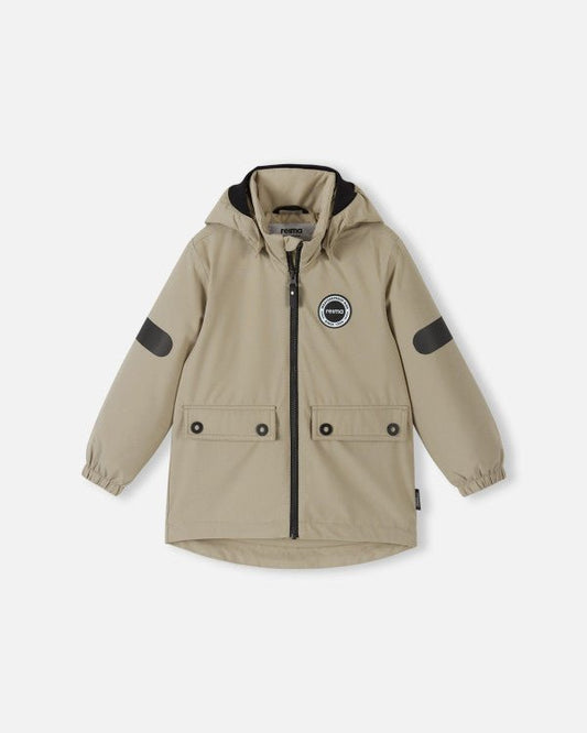 Chaqueta de entretiempo Reima Symppis ReimaTec para niños, color beige tierra – Foto del producto (parte delantera)