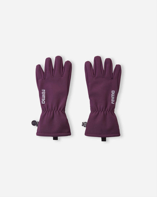 Reima Tehden Softshell Gloves for Kids, Deep Purple – Product Shot 1