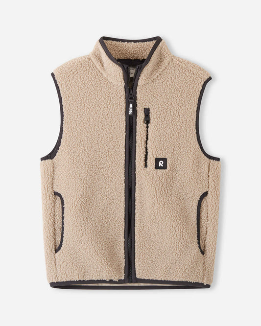 Reima Tupa fleecevest voor kinderen, Earthy Beige – vooraanzicht
