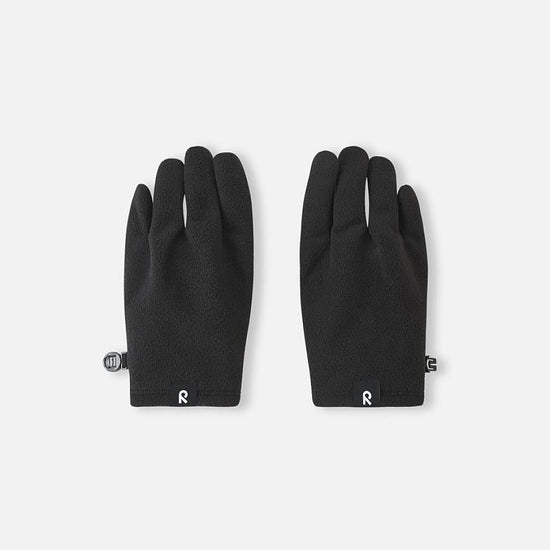 Reima Tuuleen Fleece Gloves for Kids, Black (Front View)