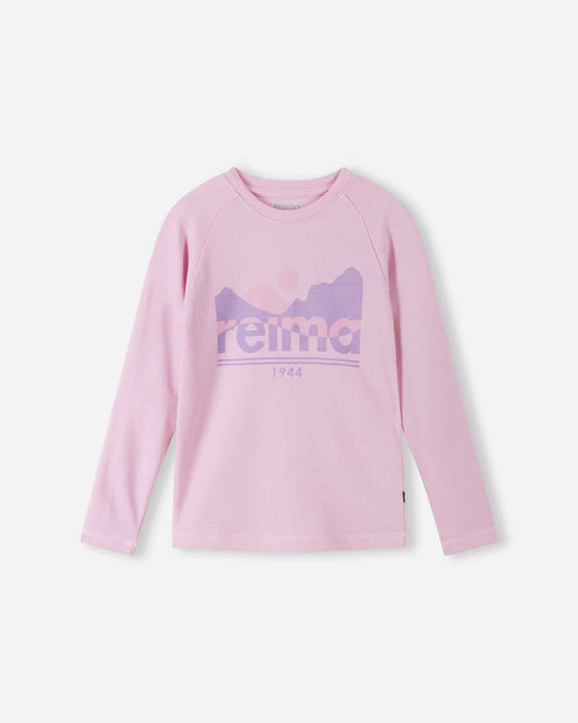 Camiseta de manga larga Reima Viisas de merino y lyocell para niños – Light Heather – Vista 1