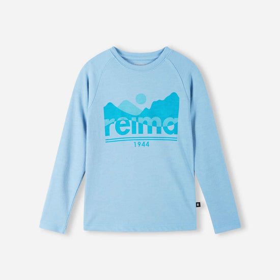 Maglietta a maniche lunghe in merino e lyocell Reima Viisas per bambini – Cloudy Blue – Vista 1